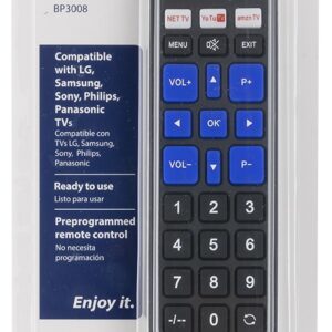 Comando Universal Dedicado p/ TVs LCD LG, SAMSUNG, SONY, PHILIPS e PANASONIC - BLAUPUNKT