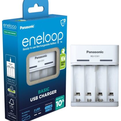 Carregador USB de Pilhas NI-MH Eneloop BQ-CC61 (AA/AAA) - PANASONIC