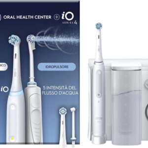 Centro Dent?rio Oxyjet + Escova de Dentes El?trica iO4 (Branco) - ORAL-B
