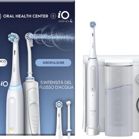 Centro Dentário Oxyjet + Escova de Dentes Elétrica iO4 (Branco) - ORAL-B
