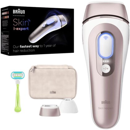 Depiladora de Luz Pulsada Skin I-Expert Pro PL 7147 (Rosa Dourado/Branco) - BRAUN