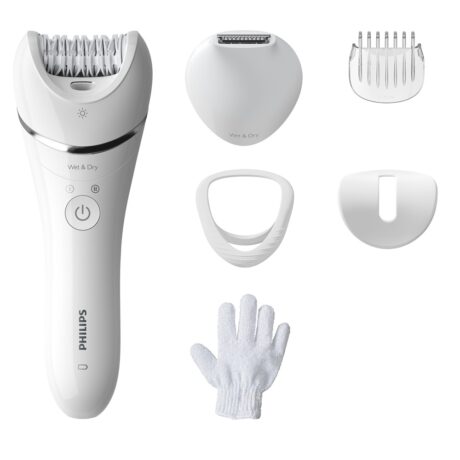 Depiladora BRE715 Epilator Series 8000 Wet & Dry (Branco) - PHILIPS