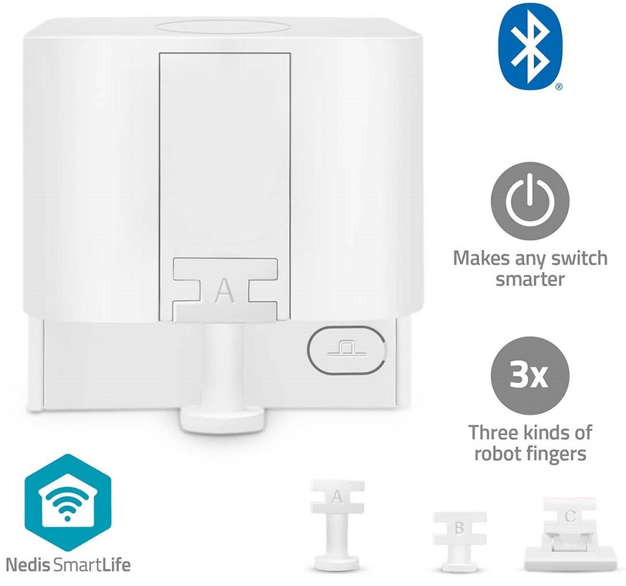 Pressionador de Botão Inteligente Smart Finger Robot Bluetooth (Branco) - NEDIS
