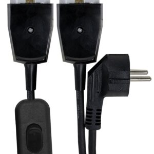 Cabo Alimentação 2x Fichas Cerâmica 10/16A + Interruptor para Fornos Electricos (1 metro)