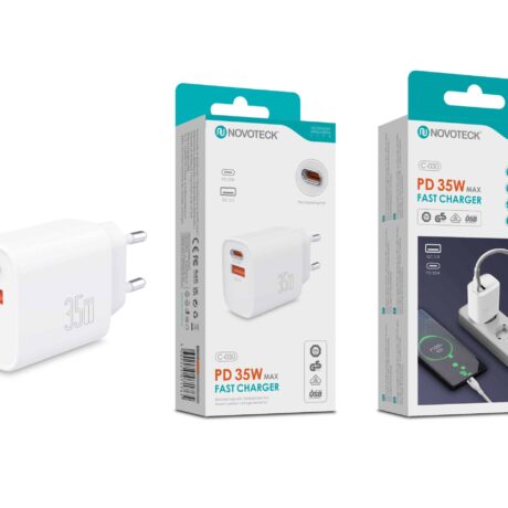 Carregador Rápido PD 35W com 2 Portas (USB-C + USB-A) – Modelo C-030