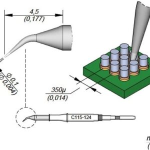 Ponteira Curva 0,1mm p/ Ferro Soldar - JBC