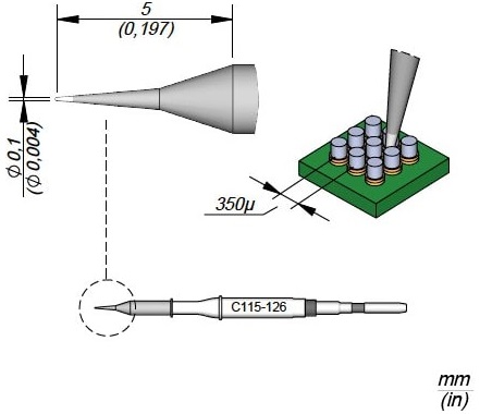 Ponteira 0,1mm p/ Ferro Soldar - JBC