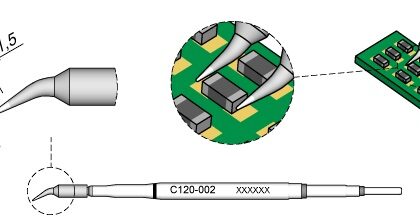 Ponta p/ Micro Pinças PA120-A (Ø 0,2mm) - JBC