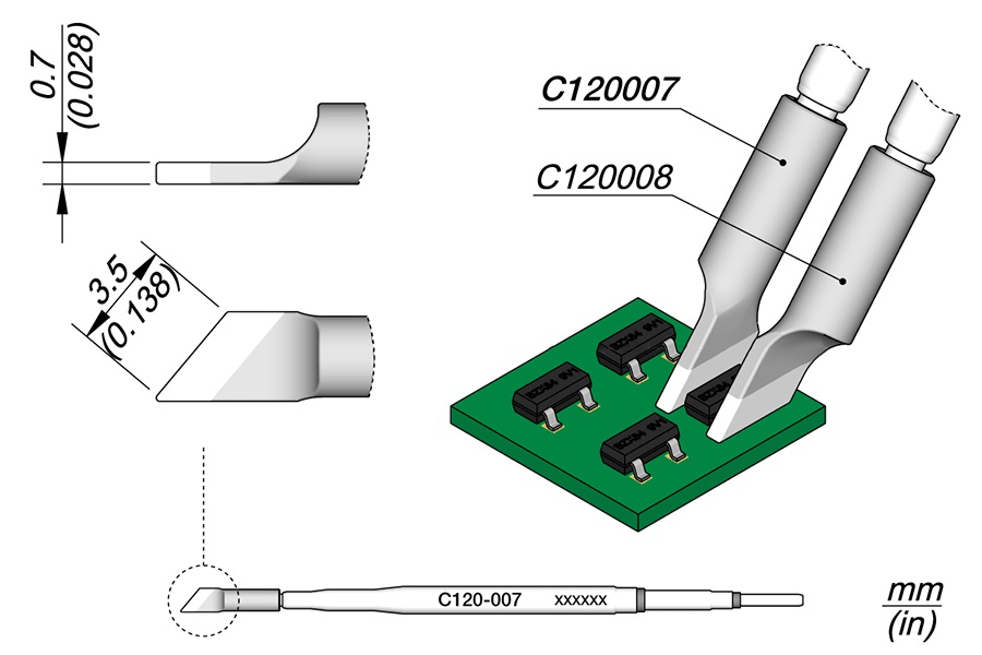 Ponta p/ Micro Pinças PA120-A (3,5mm) - JBC