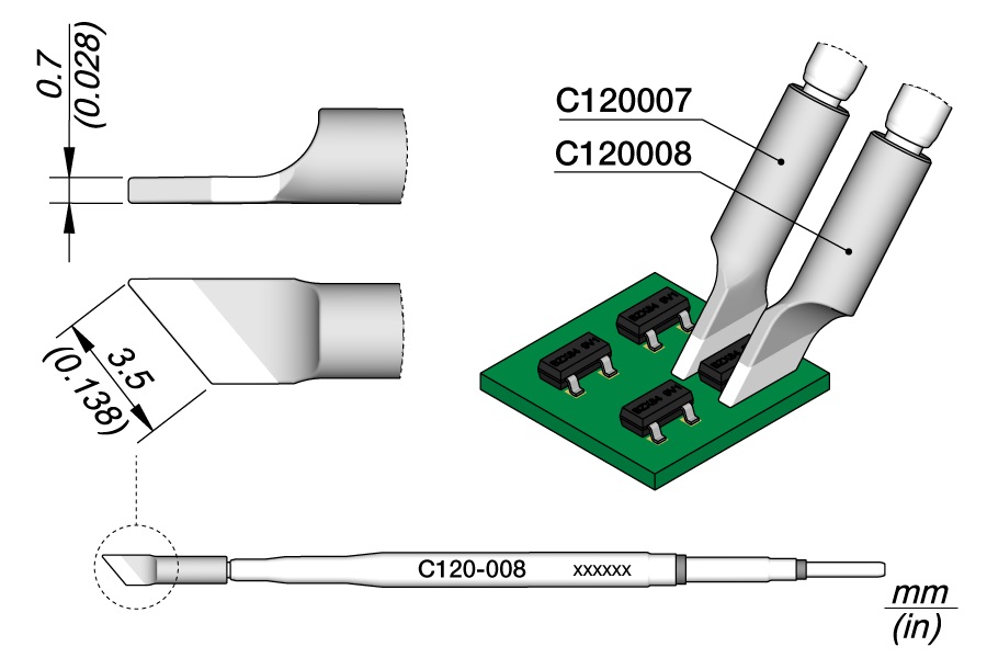 Ponta p/ Micro Pinças PA120-A (3,5mm) - JBC