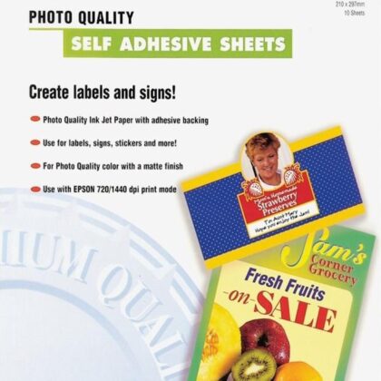 Papel A4 10 Folhas - EPSON Photo Self-Adhesive