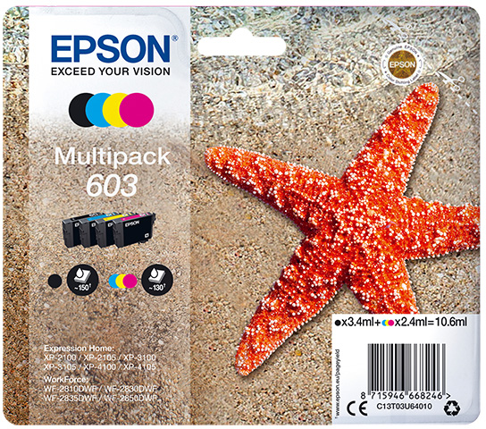 Pack 4x Tinteiros 603 Ink Original - EPSON