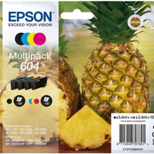 Pack 4x Tinteiros Originais 604 (Preto 3.4ml + Cores 3 x 2.4ml) - EPSON