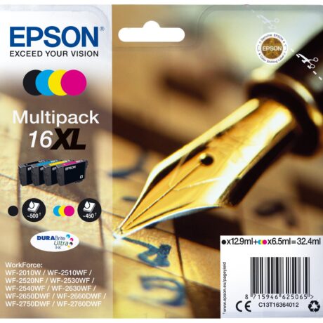 Pack 4x Tinteiros Quad Serie 16XL WF-20xx/WF-25xx - EPSON