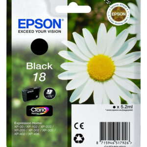 Tinteiro EPSON Serie 18 Preto XP-102/205/305/405 - C13T18014012