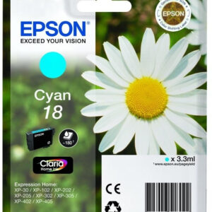Tinteiro EPSON Serie 18 Cyan XP-102/205/305/405 - C13T18024022
