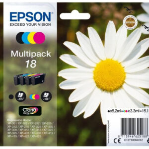 Pack 4x Tinteiros Serie 18 Quad XP-102/205/305/405 - EPSON
