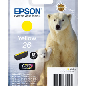 Tinteiro EPSON Amarelo Serie 26 XP-600/700/800 - C13T26144012