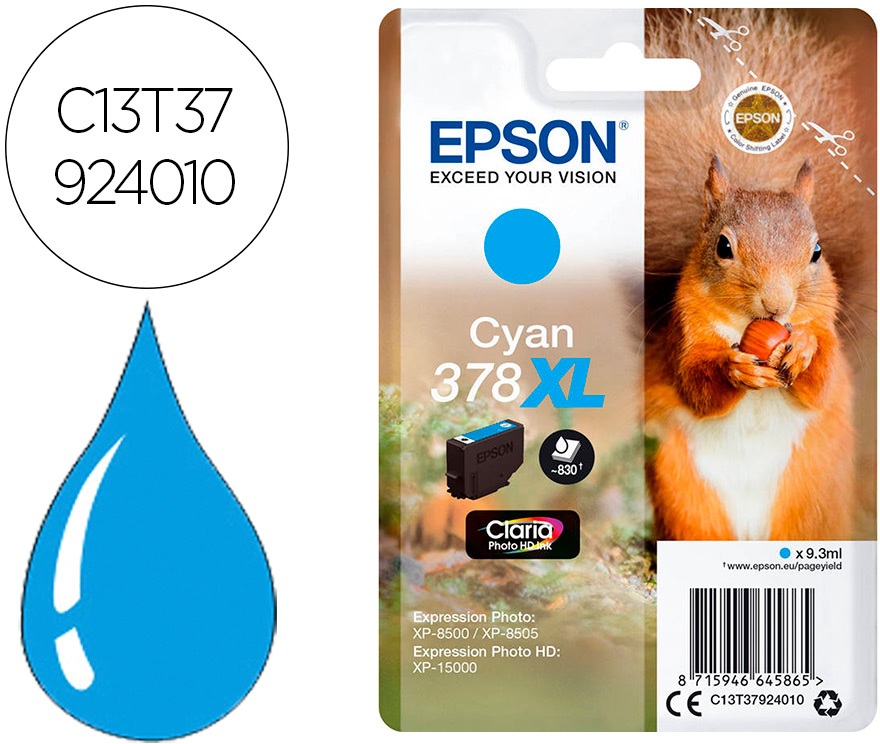 Tinteiro 378 Xl Expression Home Xp-8605/8606/Xp-15000/Xp-8500/8505 (Ciano) - EPSON