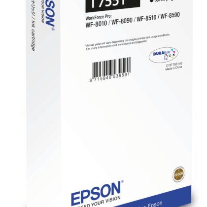 Tinteiro EPSON Preto XL 5000p WF-8xxx C13T755140