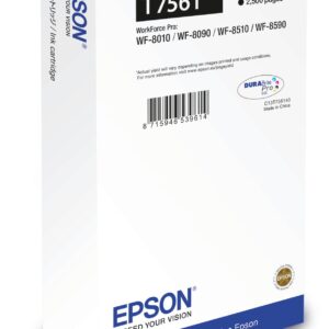 Tinteiro EPSON Preto L 2500p WF-8xxx C13T756140