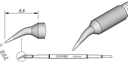 Ponta Curva p/ Ferro Soldar Advanced (Ø 0,2mm) - JBC