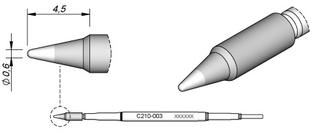 Ponta p/ Ferro Soldar Advanced (Ø 0,6mm) - JBC