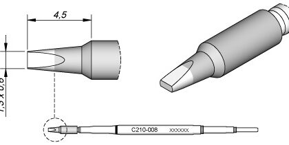 Ponta p/ Ferro Soldar Advanced (1,3 x 0,6mm) - JBC