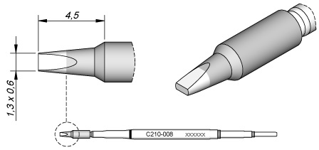 Ponta p/ Ferro Soldar Advanced (1,3 x 0,6mm) - JBC