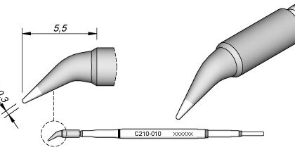 Ponta Curva p/ Ferro Soldar Advanced (Ø 0,3mm) - JBC