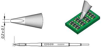 Ponta p/ Ferro Soldar Advanced (0,2 x 0,1mm) - JBC