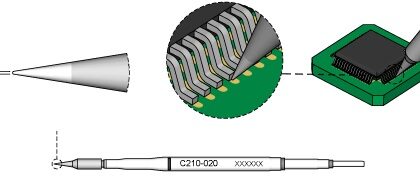 Ponta p/ Ferro Soldar Advanced (Ø 0,1mm) - JBC