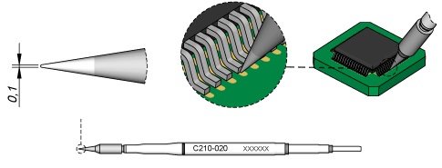 Ponta p/ Ferro Soldar Advanced (Ø 0,1mm) - JBC