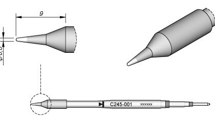 Ponta p/ Utensilio de Mão T245-PA (Ø 0,6mm) - JBC