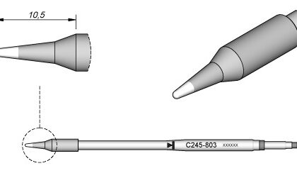 Ponta p/ Utensilio de Mão T245 (Ø1mm) - JBC