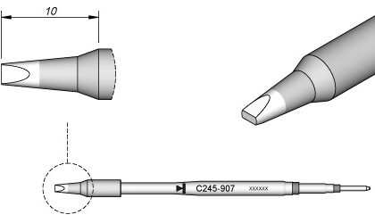 Ponta p/ Ferro Soldar Cinzel Advanced (10 x 2,2mm) - JBC