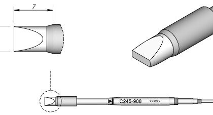 Ponta p/ Utensilio de Mão T245-PA (4,8 x 1,5mm) - JBC