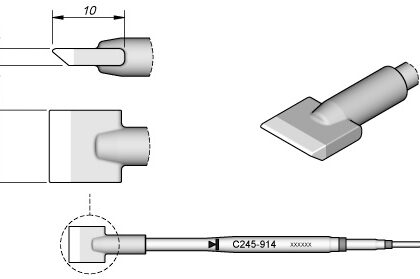 Ponta p/ Utensilio de Mão T245-PA (10 x 2,4mm) - JBC