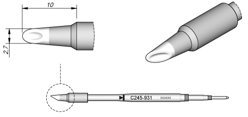 Ponta p/ Utensilio de Mão T245-PA (Ø2,7mm) - JBC
