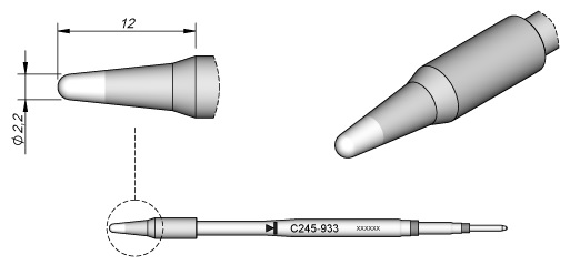 Ponta p/ Utensilio de Mão T245-PA (Ø2,2mm) - JBC