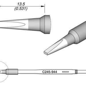 Ponta p/ Utensilio de Mão T245-PA (1,8 x 0,8mm) - JBC