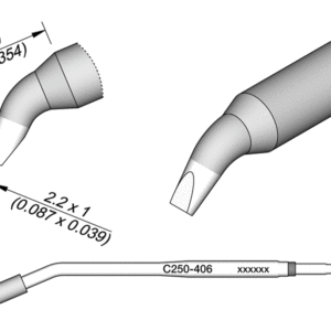 Ponta p/ Cinzel Curvado 2.2 x 1mm p/ AL250 e AP250 - JBC