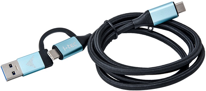 Cabo Extensão USB Type-C Macho - USB Type-C Macho c/ Adaptador USB 3.0 (1 metro) - I-TEC