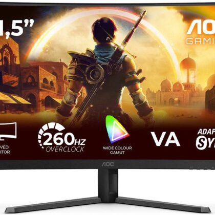 Monitor Curvo LED 31.5 C32G42ZE VA W-LED Full HD (Preto/Vermelho) - AOC