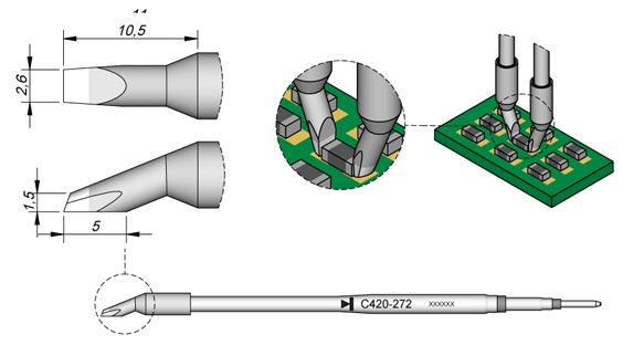 Ponta p/ Utensilio de Mão HT420-A (2,6mm) - JBC