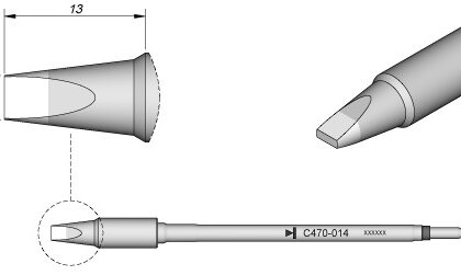 Ponta p/ Utensilio de Mão T470-FA (4 x 1,3mm) - JBC