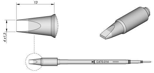 Ponta p/ Utensilio de Mão T470-FA (4 x 1,3mm) - JBC