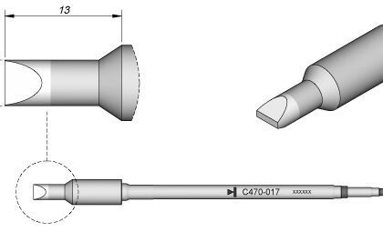 Ponta p/ Utensilio de Mão T470 (5 x 1,2mm) - JBC