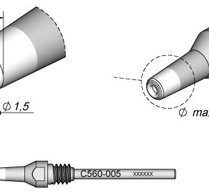 Bico Dessoldar p/ Dessoldador DR560 (3,4 x 1,5mm) - JBC