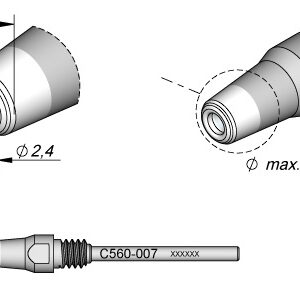 Bico Dessoldar p/ Dessoldador DR560 (4,8 x 2,4mm) – JBC